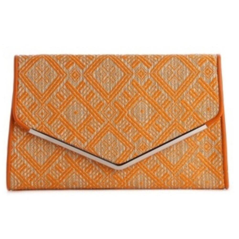 Kelly & Katie Fall Straw Flap Clutch
